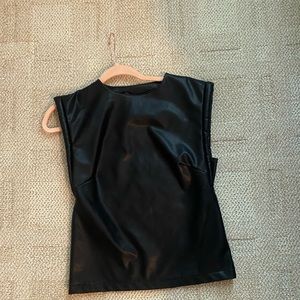 Black leather top